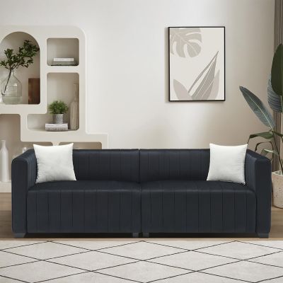 86" Luxury Velvet Cloud Sofa Couch,Soft Comfy Upholstered Sherpa Deep Seat 3 Seater Sofa with 2 Pillows,Oversized Loveseat for Living Room Apartment Lounge, Easy Assembly