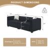 86" Luxury Velvet Cloud Sofa Couch,Soft Comfy Upholstered Sherpa Deep Seat 3 Seater Sofa with 2 Pillows,Oversized Loveseat for Living Room Apartment Lounge, Easy Assembly view 2