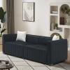 86" Luxury Velvet Cloud Sofa Couch,Soft Comfy Upholstered Sherpa Deep Seat 3 Seater Sofa with 2 Pillows,Oversized Loveseat for Living Room Apartment Lounge, Easy Assembly view 3