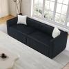 86" Luxury Velvet Cloud Sofa Couch,Soft Comfy Upholstered Sherpa Deep Seat 3 Seater Sofa with 2 Pillows,Oversized Loveseat for Living Room Apartment Lounge, Easy Assembly view 4