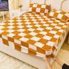 LDLCYCN Milk Velvet Checkered Fitted Sheet Mattress Cover King Warm Thicken Mattress Protector Super Soft Bed Cover with Pillowcase Washable 12'' Deep Pocket Mattress Pad,Yellow,120 * 200cm(2PCS) view 1