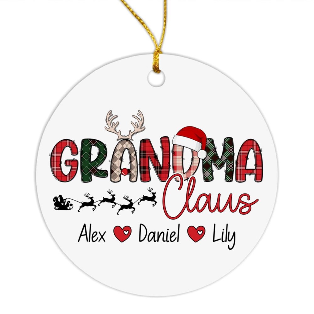 2024 Keepsake Ornament, Custom Grandma Claus Hanging Christmas Tree, Personalized Gift for Best Grandma, Customized Grandmother Xmas Present with Name