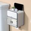 MOAIYU Wall Mounted Tissue Box Hanging Paper Towel Holder Box for Bathroom Dormitory Wall Window Organization view 3