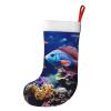 HCBPWVQA Coral Reef Fish Aquarium Christmas Stockings Personalized Family Xmas Stockings with White Plush Trim Xmas Hanging Stocking Holiday and Farmhouse Stocking for Christmas Decoration view 2