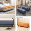 Footstool End of Bed Storage Bench Cloakroom Storage Bench Chest Leather Entryway Bench Padded Seat Shoe Bench with Flip-Open Storage Box for Living Room view 3