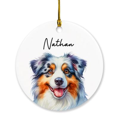 2026 Australian Shepherd Ornament Christmas, Personalized Name Dog Christmas Ornament, Custom Australian Shepherd Lover Ornament Xmas Tree, Australian Shepherd Owner Ornament Gift for Dog Dad Dog Mom