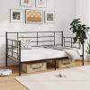 Giantex Metal Twin Daybed, Twin Size Platform Bed with High Headboard & Extra Support Leg, Heavy-duty Metal Slats Support, 10.5" Under Bed Storage Underneath, Day Bed for Living Room Guest Room, Black view 1