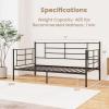 Giantex Metal Twin Daybed, Twin Size Platform Bed with High Headboard & Extra Support Leg, Heavy-duty Metal Slats Support, 10.5" Under Bed Storage Underneath, Day Bed for Living Room Guest Room, Black view 2