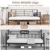 Giantex Metal Twin Daybed, Twin Size Platform Bed with High Headboard & Extra Support Leg, Heavy-duty Metal Slats Support, 10.5" Under Bed Storage Underneath, Day Bed for Living Room Guest Room, Black view 4