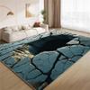 3D Vortex Illusion Rug - 4x6ft Cracked Stone Grey Carpet for Living Room & Game Room view 2