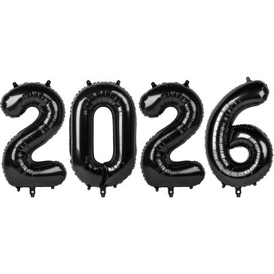 2026 Balloons Black, 40 Inch 2026 Balloons Number, Large 2026 Balloon Numbers for 2026 New Years Eve Party Supplies, 2026 Foil Balloons for New Years Decorations 2026