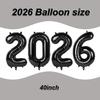 2026 Balloons Black, 40 Inch 2026 Balloons Number, Large 2026 Balloon Numbers for 2026 New Years Eve Party Supplies, 2026 Foil Balloons for New Years Decorations 2026 view 2