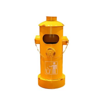 EliteBloom Trash Can Trash Can Creative Fire Hydrant Shape Garbage Can Retro Iron Long Cylindrical Garbage Bin with Lid Large Capacity Rubbish Bin Home and Office,D