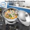 Jacgood Chafing Dish for Buffet, 6 Pack 6 QT Stainless Steel Chafing Servers Food Warmer Sets with Trays Pan Lid Folding Frame Stand for Kitchen Party Banquet Dining view 2