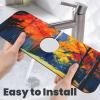 Ouqiuwa Fall Maple Trees Sink Splash Guard Faucet Mat 15" X 5.5", Autumn Forest Faucet Suction Pad 1 PC, Funny Printed Drip Catcher Tray Drying Mat for Home Bathroom Kitchen Counter view 4