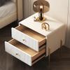 Bedroom Furniture Modern Fashionable Light Luxury Cream Style Bedside Table Solid Wood Creative Simple Bedside Table Storage Cabinet End Tables Bedroom view 2