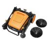 Outdoor Hand Push Floor Sweeper, 41inch Outdoor and Indoor Hand Push Floor Sweeper, ndustrial Floor Sweeper with Triple Brooms, Pavement Street Outdoor Sweeping Cleaner Walk Behind Sweeper for Hotels view 2