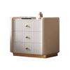 Bedroom Furniture French Modern Minimalist Home Bedroom Three-Drawer Bedside Table Light Luxury Solid Wood Slate Bedside Storage Cabinet End Tables Bedroom(B) view 1