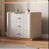 Bedroom Furniture French Modern Minimalist Home Bedroom Three-Drawer Bedside Table Light Luxury Solid Wood Slate Bedside Storage Cabinet End Tables Bedroom(B) view 2