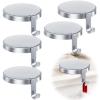 WYTAOHZL 6 Pack Christmas Stocking Holder Round Mantle Stocking Holders with Non-Slip Bases Metal Hanging Hooks for Christmas Fireplace Stand DIY Decoration,Silver view 1