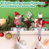 WYTAOHZL 6 Pack Christmas Stocking Holder Round Mantle Stocking Holders with Non-Slip Bases Metal Hanging Hooks for Christmas Fireplace Stand DIY Decoration,Silver view 4