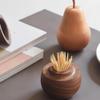 Black Walnut Toothpick Box Toothpick Dispenser Restaurant Home Kitchen Dining Christmas Thanksgiving Solid Wood Toothpick Holder Birthday Gift Home Decoration Toothpick 180 Pieces (Brown pear) view 2