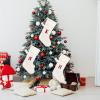 Christmas Stockings with Initials, Monogrammed Christmas Stockings, Family Initial Xmas Stockings, Large Embroidered Letter Knit Stocking for Family Holiday Decorations and Xmas Gift 20X42CM (D,White) view 2