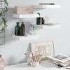 MINERWALL Floating Wall Shelves 4 pcs High Gloss White 9.1"x9.3"x1.5" MDF,Modern Floating Wall Shelves for Home Decor and Storage Invisible Mounting Set of 4 Wall Shelves, Shelving view 1