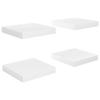 MINERWALL Floating Wall Shelves 4 pcs High Gloss White 9.1"x9.3"x1.5" MDF,Modern Floating Wall Shelves for Home Decor and Storage Invisible Mounting Set of 4 Wall Shelves, Shelving view 3