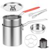 Deep Fryer Pot with Strainer Basket Stainless Steel Deep Frying Pot with Handle Good Heat Conductivity Oil Fryer Pot Portable Deep Frying Oil Container (Style3) view 1
