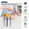 Deep Fryer Pot with Strainer Basket Stainless Steel Deep Frying Pot with Handle Good Heat Conductivity Oil Fryer Pot Portable Deep Frying Oil Container (Style3) view 2