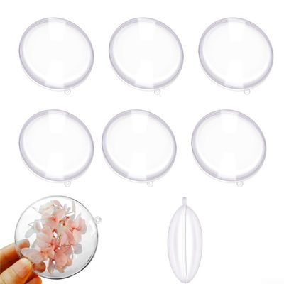 10X Plastic Clear Flat Ball, Transparent Christmas Ornaments Photo Props DIY Dry Flower Ball, Fillable Ornaments Ball Decor for Home Decor Wedding Candy Christmas Gifts-Box 7-11cm(11CM)