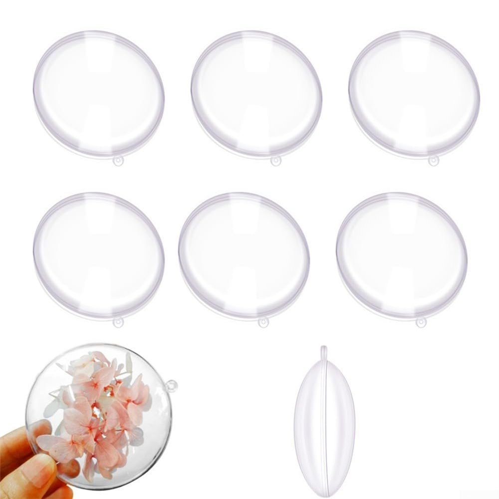 10X Plastic Clear Flat Ball, Transparent Christmas Ornaments Photo Props DIY Dry Flower Ball, Fillable Ornaments Ball Decor for Home Decor Wedding Candy Christmas Gifts-Box 7-11cm(11CM)