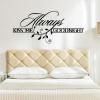 Always Kiss Me Goodnight Metal Wall Art, Love Quotes Metal Wall Decor, Romantic Wall Art, Metal Words Wall Decor, Kiss Wall Art, Above Bed Wall Decor, Wall Hanging, Couple Gifts (White, 24"x11" | 60x28cm) view 3