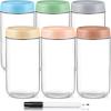 DRKIO 24 Oz Overnight Oats Containers with Lids - 6 Pack Glass Storage Jars with Airtight Lids Wide Mouth Mason Food Jars Great for Meal Prep Salad Chia Pudding Snacks Yogurt Sugar Spice Cereal view 1