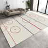 KIRESEI Area Rugs 6x9ft, Simple Ice Hockey Rink Outline Rugs for Living Room, Fashion Ice Hockey Stadium Nursery Rug with Under Rug Non Slip Tape for Bedroom Kids Room view 1
