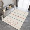 KIRESEI Area Rugs 6x9ft, Simple Ice Hockey Rink Outline Rugs for Living Room, Fashion Ice Hockey Stadium Nursery Rug with Under Rug Non Slip Tape for Bedroom Kids Room view 4
