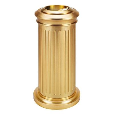 GFAZXDS Outdoor/Indoor Trash Can Outdoor Trash Can Cylindrical Trash Can Park Waste Storage Bin with Ashtray Retro Hall Indoor Trash Can Use in Backyard, Deck, or Patio (B)