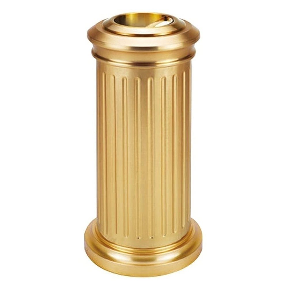 GFAZXDS Outdoor/Indoor Trash Can Outdoor Trash Can Cylindrical Trash Can Park Waste Storage Bin with Ashtray Retro Hall Indoor Trash Can Use in Backyard, Deck, or Patio (B)