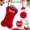ZGCYSMHT Personalized Dog Christmas Stocking, Custom Bone Shaped Knitted Christmas Stocking, Large Pet Hanging Christmas Stocking(1 Pack) view 2
