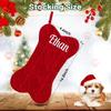 ZGCYSMHT Personalized Dog Christmas Stocking, Custom Bone Shaped Knitted Christmas Stocking, Large Pet Hanging Christmas Stocking(1 Pack) view 3
