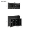 BAIESTWANG Shoe Rack Bench with Shelves and 4 Hooks, Elegant Hall Tree with Mounted Coat Rack, Shoe Storage Organizer for Entryway Bedroom Living Room Hallway Entrance Mudroom, Black view 2
