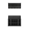 BAIESTWANG Shoe Rack Bench with Shelves and 4 Hooks, Elegant Hall Tree with Mounted Coat Rack, Shoe Storage Organizer for Entryway Bedroom Living Room Hallway Entrance Mudroom, Black view 3