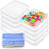 Sanwuta 10 Pcs Hard Zipper Case Clear Hard Pouch, L, Clear view 1