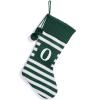 Christmas Stocking Knit Initial Christmas Stockings for Family Farmhouse Stripe Monogram Letter Christmas Stockings Christmas Decorations Gift Stocking Personalized Stocking 20X42CM (O,Green) view 1