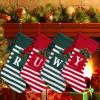 Christmas Stocking Knit Initial Christmas Stockings for Family Farmhouse Stripe Monogram Letter Christmas Stockings Christmas Decorations Gift Stocking Personalized Stocking 20X42CM (O,Green) view 3