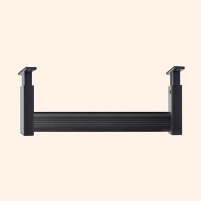 Elitix Adjustable Height Closet Rod Bracket Supports Ceiling Mount, Hanging Clothes Organiser Storage Pole w/Flange, Garment Wardrobes Rail for Bedroom(Black,50cm(19 3/4"))