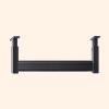 Elitix Adjustable Height Closet Rod Bracket Supports Ceiling Mount, Hanging Clothes Organiser Storage Pole w/Flange, Garment Wardrobes Rail for Bedroom(Black,50cm(19 3/4")) view 1