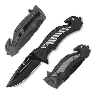 Firebird Ganzo G628-GY EDC Folding Pocket Knife Razor Sharp 8Cr14 Blade PP Handle with Clip Outdoor Hunting Fishing Hiking Folder Best Gift for Men (Grey)