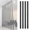 Aluminum Privacy Screen Column Grille, Floor to Ceiling Wall Partition Room Divider, Separator Privacy Screens Columnar, Square Black Modern Slats Screen Partition Post(Pack of 4,Height 195cm/76.7in) view 1